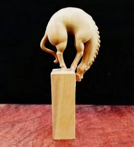 YW019 - 11X5x2.3 cm Carved Boxwood Figurine - Handsome Horse Stamp - Picture 1 of 8