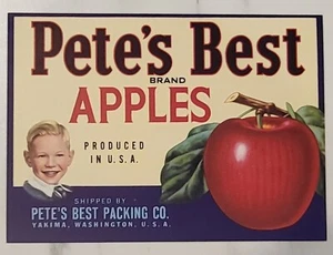 LABEL Pete's Best Apples Yakima Washington Small Size - Bild 1 von 1