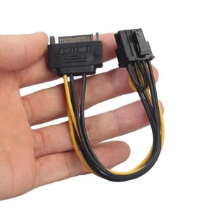 SATA 15 pin Male to 8 pin 6+2 PCI-Express PCIe Video Hot Card Power- Q6H0 - Picture 1 of 9