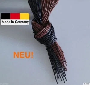 2xPaar Business Schnürsenkel Rundsenkel Schwarz Braun Gewachst Schuhe 65-100cm - Bild 1 von 1