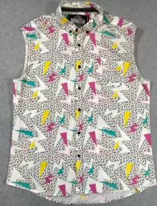 5 Point industries NYC Shirt Slim fit Button Up Sleeveless Large - Picture 1 of 8