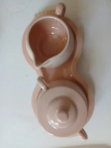 De Colección Genuino Fiesta DW 1 Juego Cubierto Azúcar, Crema y Bandeja Albaricoque F 104 Nuevo en Caja - Imagen 1 de 8