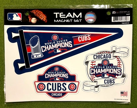 Chicago Cubs 2016 World Series Champions Team Magnet Set- New Factory Sealed Cover