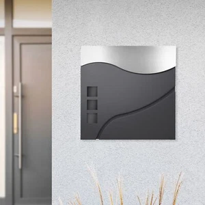 Briefkasten Postkasten Mailbox Zeitungsfach Modern Edelstahl Anthrazit/Silber - Bild 1 von 7