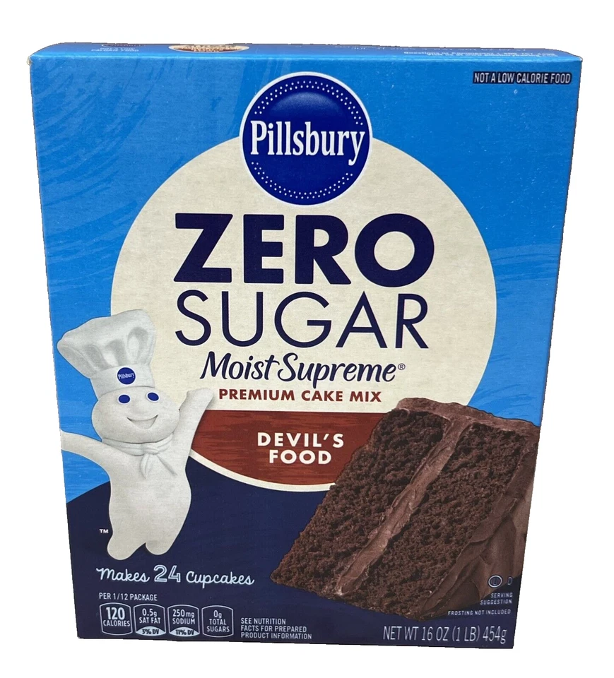 Pillsbury Zero Sugar Devil's Food Cake & Cupcake Mix 16 oz Foto 1 de 1