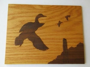 Wooden Veneer Duck Picture unframed - Picture 1 of 1