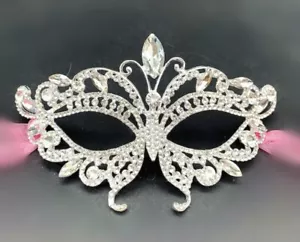 Bridal Rhinestone Masquerade Eye Mask, Ball Halloween, Party, Venetian, Cosplay - Picture 1 of 2
