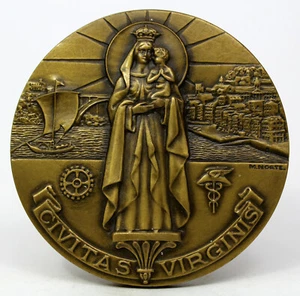 BRONZE MEDAL / Our Lady Of Vandoma / Oporto / Douro River Porto / Coat Arms - Picture 1 of 3