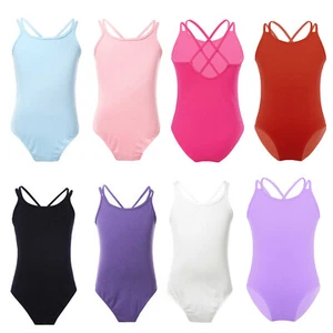 Girls Spaghetti Strap Ballet Dance Leotard Unitards Gymnastics Ballerina Costume - Picture 1 of 30