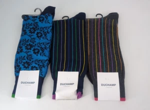 Duchamp Mens Sock x3 Patterned/Striped Size M UK 6-9 LN054 CC 03 - Picture 1 of 5