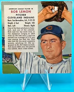 Tarjeta de béisbol Red Man Tobacco Bob Lemon Cleveland Indians 1956 sin pestañas en muy buen estado - Imagen 1 de 2