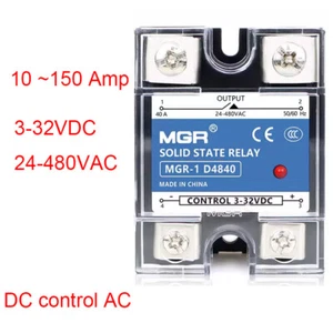 Relè a stato solido DC-AC monofase SSR 10A-150A ingresso 3-32V uscita 24-480V - Foto 1 di 12