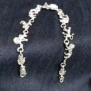925 Sterling Silver 7 1/2” Noahs Ark Bracelet Etched Faith 7.2 grams - Picture 1 of 19