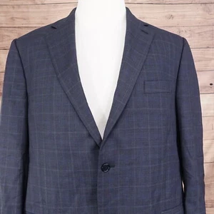 MICHAEL KORS WOOL BLUE CHECK SPORT COAT BLAZER SUIT JACKET MENS 44L - Picture 1 of 8