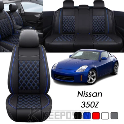 For Nissan 350Z Car Seat Covers Full Set Leather Front Rear 5/2 Seat Waterproof Foto 1 de 4