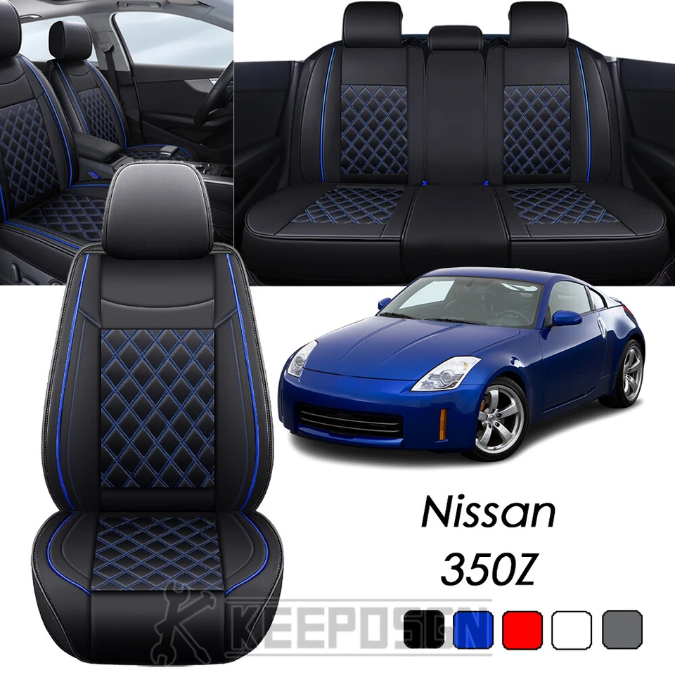 For Nissan 350Z Car Seat Covers Full Set Leather Front Rear 5/2 Seat Waterproof Foto 1 de 4