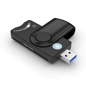 DOD/CAC ID USB3.0 Smart Card Reader Bank/SIM Card Adapter For Windows 7/8/Vista - Picture 1 of 10
