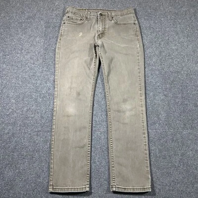 Jeans Levis 511 Para Hombres 30x28 Calce Ajustado Pierna Recta Desteñido Verde Ejército Denim Patín Foto 1 de 4