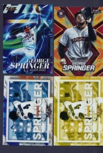 2017 Topps Fire GEORGE SPRINGER Lot x4 Gold Minted Blue Chip Golden Grabs Flame - Picture 1 of 1