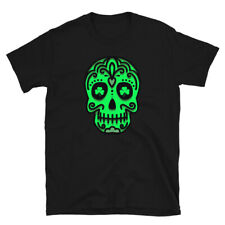 St. Patrick's Day Of The Dead Sugar Skull T-Shirt | Unisex | Neon Green