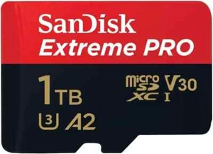 Carte mémoire et adaptateur SanDisk 1 To/256 Go/512 Go Extreme Pro MicroSDXC UHS-I U3 A2 - Photo 1 sur 15