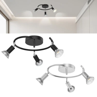 Kit de iluminación de pista LED GU10 3 luces montaje empotrado luces de techo focos accesorios Foto 1 de 4