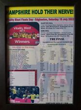 Hampshire Hawks CCC Vitality Blast t20 winners 2022 - souvenir print