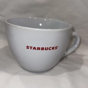 Taza de café de boca ancha con logotipo de Starbucks grande 18 oz Cappuccino 2008 impresión roja - Imagen 1 de 5