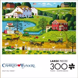 Buffalo Games Puzzle; Jolly Hill Farms von Charles Wysocki; 300 große Teile - Bild 1 von 2