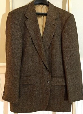 ROBERT STOCK mens Brown Coat jacket blazer 42L 100% Lambswool Made In Colombia - Image 1 of 4