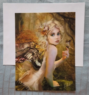 "Golden Hair Fairy", (1) Leanin' Tree LARGE Birthday Card, New With (1) Envelope - Image 1 of 4