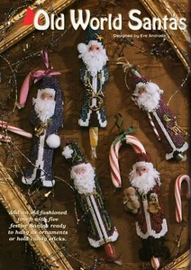 5 soportes de bastón de caramelo Navidad Viejo Mundo Papá Noel - patrón de lona de plástico SOLO - Imagen 1 de 2