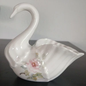 Cre irisches Porzellan Schwan Übertopf Figur 4,2" - Bild 1 von 13