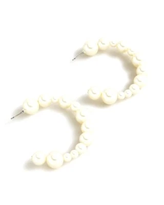 Pendientes grandes de aro de perlas J.Crew, blancos Foto 1 de 3