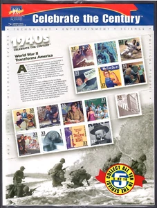 US 1999 SC # 3186 postfrisch Souvenirblatt von 15 1940er Jahren Feiern Sie das Jahrhundert - Bild 1 von 2