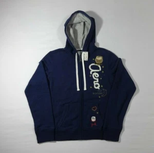 Aeropostale Women's Navy Midnighters Club Owl Full-Zip Hoodie Sweatshirt Large L - Picture 1 of 10