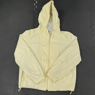 Chaqueta cortavientos vintage Y2K Gap mediana para mujer forrada amarilla cremallera completa con capucha Foto 1 de 4