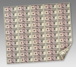 $5 50-NOTE FULL UNCUT CURRENCY SHEET BOSTON 1AFEDERAL RESERVE 2021 SERIES SEALED - Picture 1 of 2
