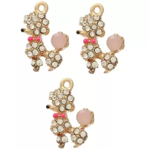 Strass Pudel Charms - Hund Verzierungen - Shellys Knöpfe - Bastelschmuck - Bild 1 von 4