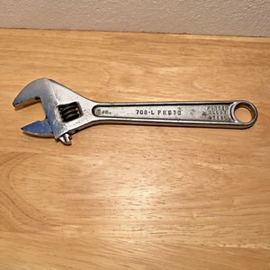 Proto Tools Vintage 8 Zoll verstellbarer Schraubenschlüssel 708-L Click Stop Made in USA - Bild 1 von 9