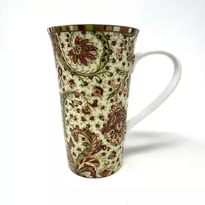 222 Fifth Maharana rot Paisley Kaffee groß Latte Becher Teetasse 16 Unzen - EUC - Bild 1 von 8