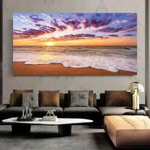 Sea Beach Landscape Poster Print Wall Art Canvas Painting Home Decor - Picture 1 of 4