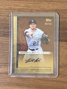 2012 Topps Golden Debut Autographs Jordan Pacheco Card # GDA-JP # 6/10!!! - Picture 1 of 3