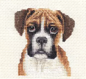 RED BOXER PUPPY, DOG ~ Full cross stitch kit with all materials *Fido Studio - Picture 1 of 1