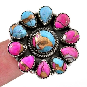 Handmade Sterling Silver Cotton Candy adjustable cluster Ring Model173 - Picture 1 of 4