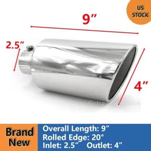 Stainless Steel Exhaust Tip Duo Layer Angle 20° - 2.5" Inlet - 4" Outlet - 9" OL - Picture 1 of 8