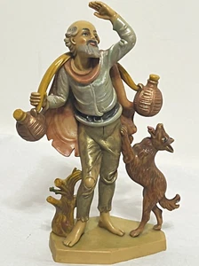 VTG NATIVITY FIGURE MAN WITH DOG CARRYING WATER PELLEGRINI MADE IN ITALY - Picture 1 of 13