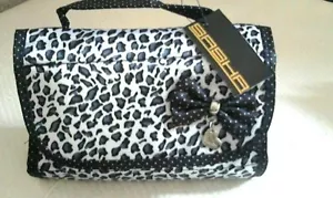 Estuches de viaje de tela Sasha estampados de animales arco 4 compartimentos forrados de vinilo NUEVOS WTags - Imagen 1 de 7