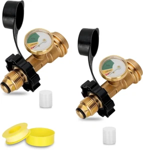 Universal Fit POL Propane Tank Adapter with Gauge Converts POL LP Tank Service V - Picture 1 of 6