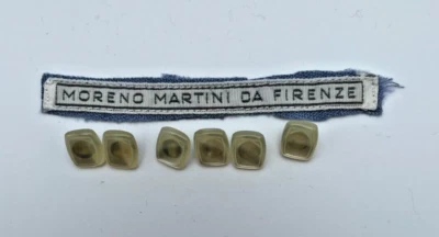 Moreno Martini Da Firenze Square Replacement Shank Buttons White Pearlized Set 6 - Image 1 of 4